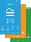 Figure 1: Stormcloud provides a few simple but important facts about the local weather, including the temperature, wind speed, and relative humidity.