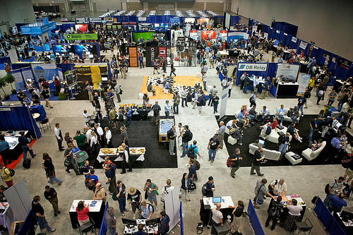 Expo Floor of OSCON 2010 - Photo by Elizabeth LePage.