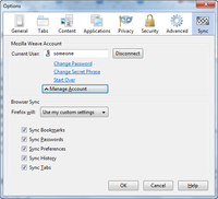 <?xml version="1.0" encoding="utf-8"?>
<section xmlns:image="http://ez.no/namespaces/ezpublish3/image/" xmlns:xhtml="http://ez.no/namespaces/ezpublish3/xhtml/" xmlns:custom="http://ez.no/namespaces/ezpublish3/custom/"><paragraph xmlns:tmp="http://ez.no/namespaces/ezpublish3/temporary/">The Weave synchronization add-on has its own panel in the Firefox settings. (Courtesy, Percy Cabello, mozillalinks.org)</paragraph></section>